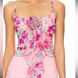 Lovers + Friends Flora Top - Pink Floral Multi